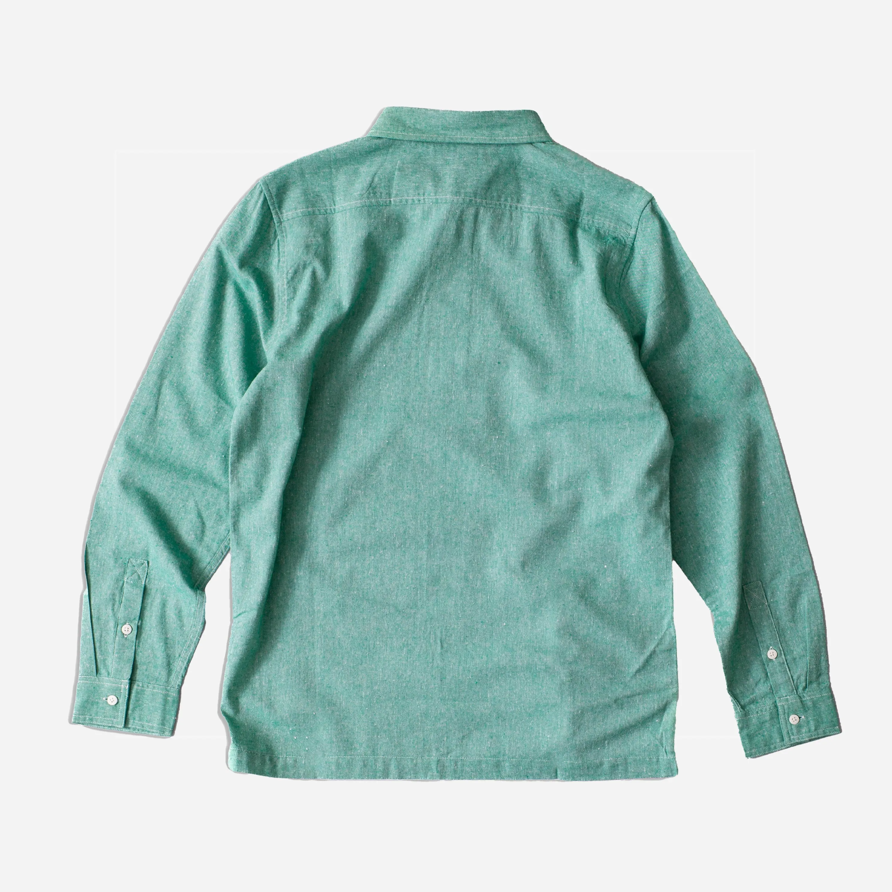 CHAMBRAY PULLOVER SHIRT - GREEN