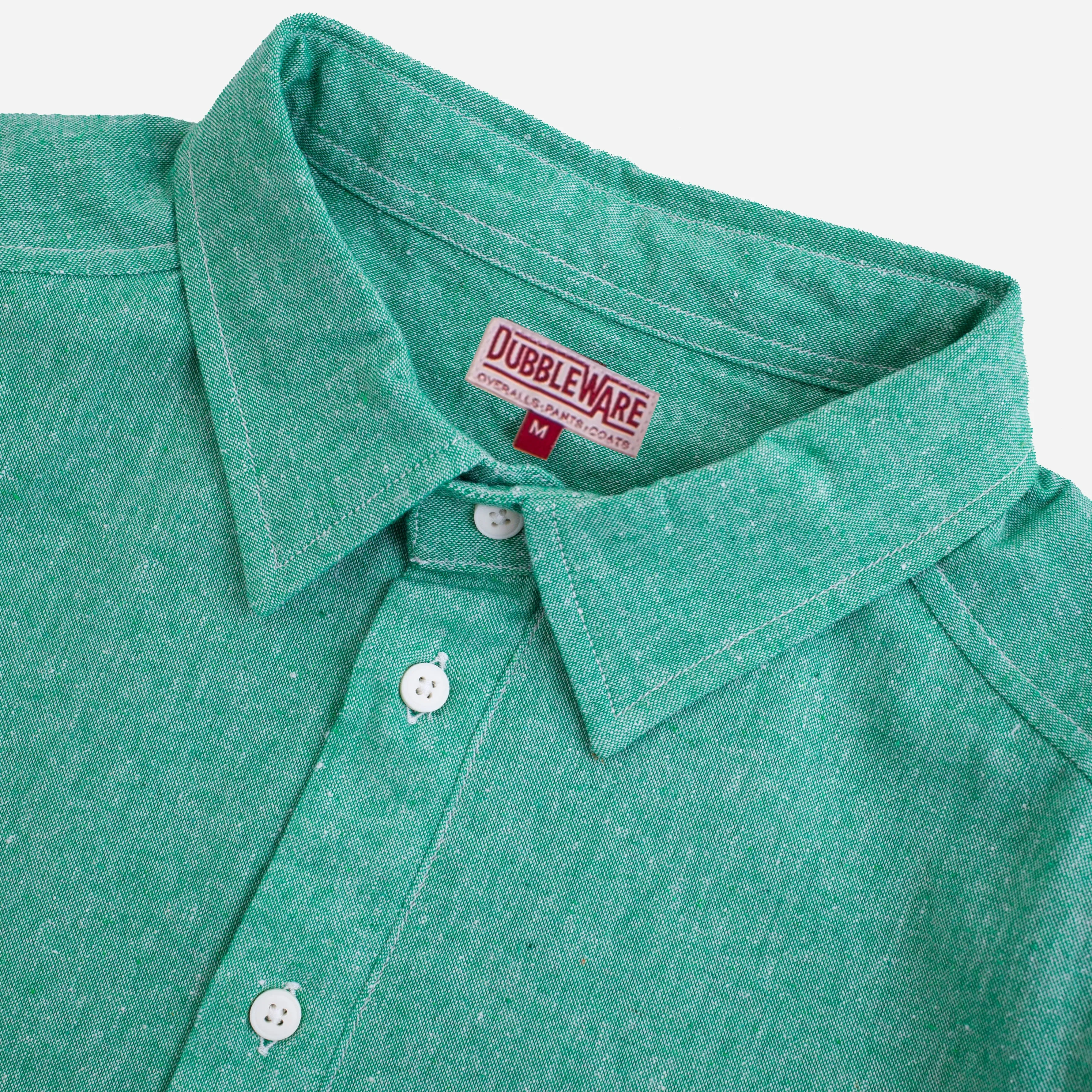 CHAMBRAY PULLOVER SHIRT - GREEN
