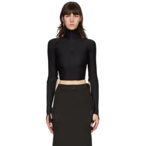 Hyein Seo Black Half-Zip Turtleneck