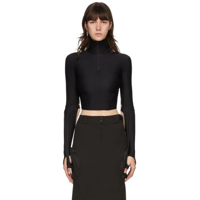 Hyein Seo Black Half-Zip Turtleneck