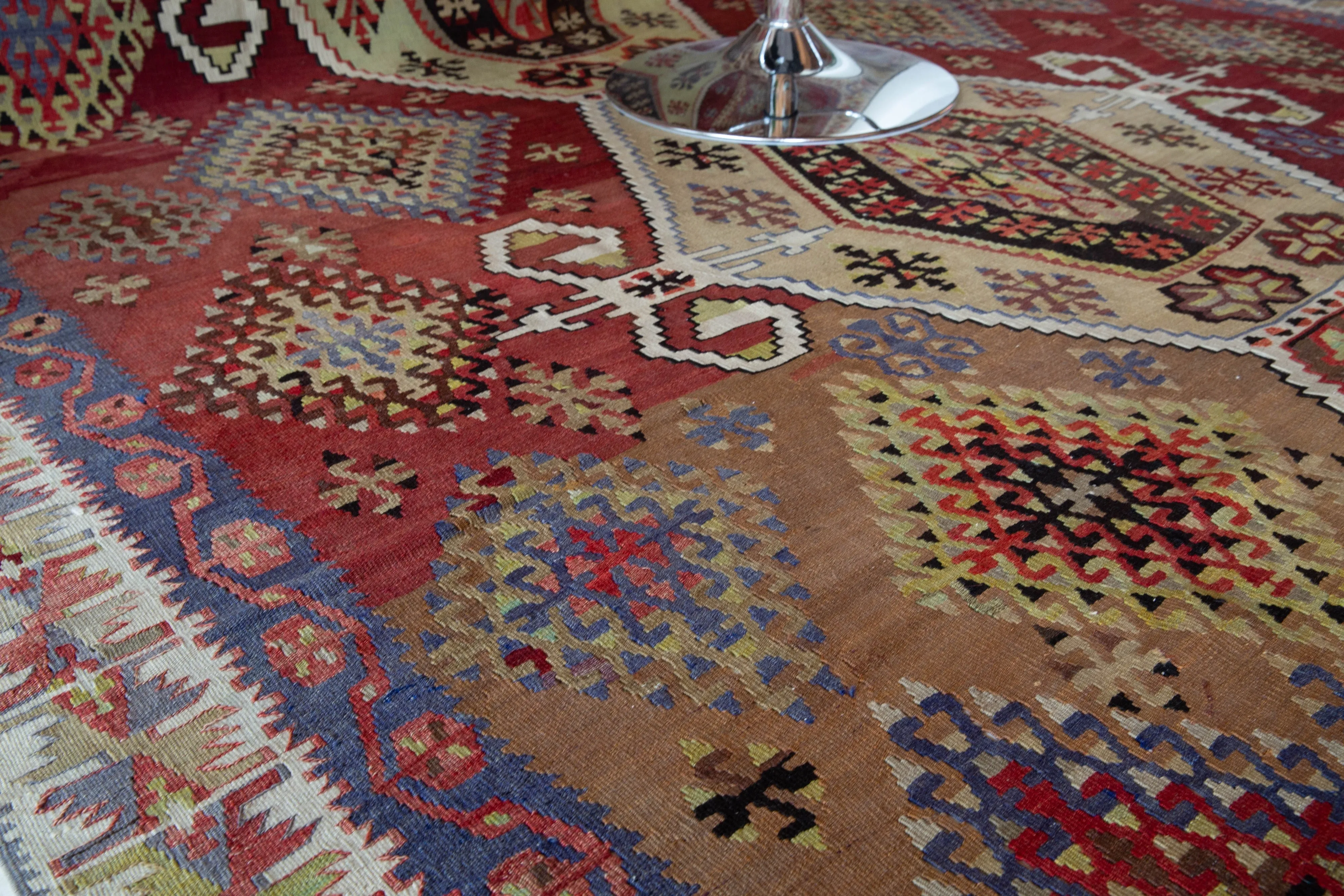 Semi-Antique Kayseri Sihli Kilim Rug 7'2"x16'