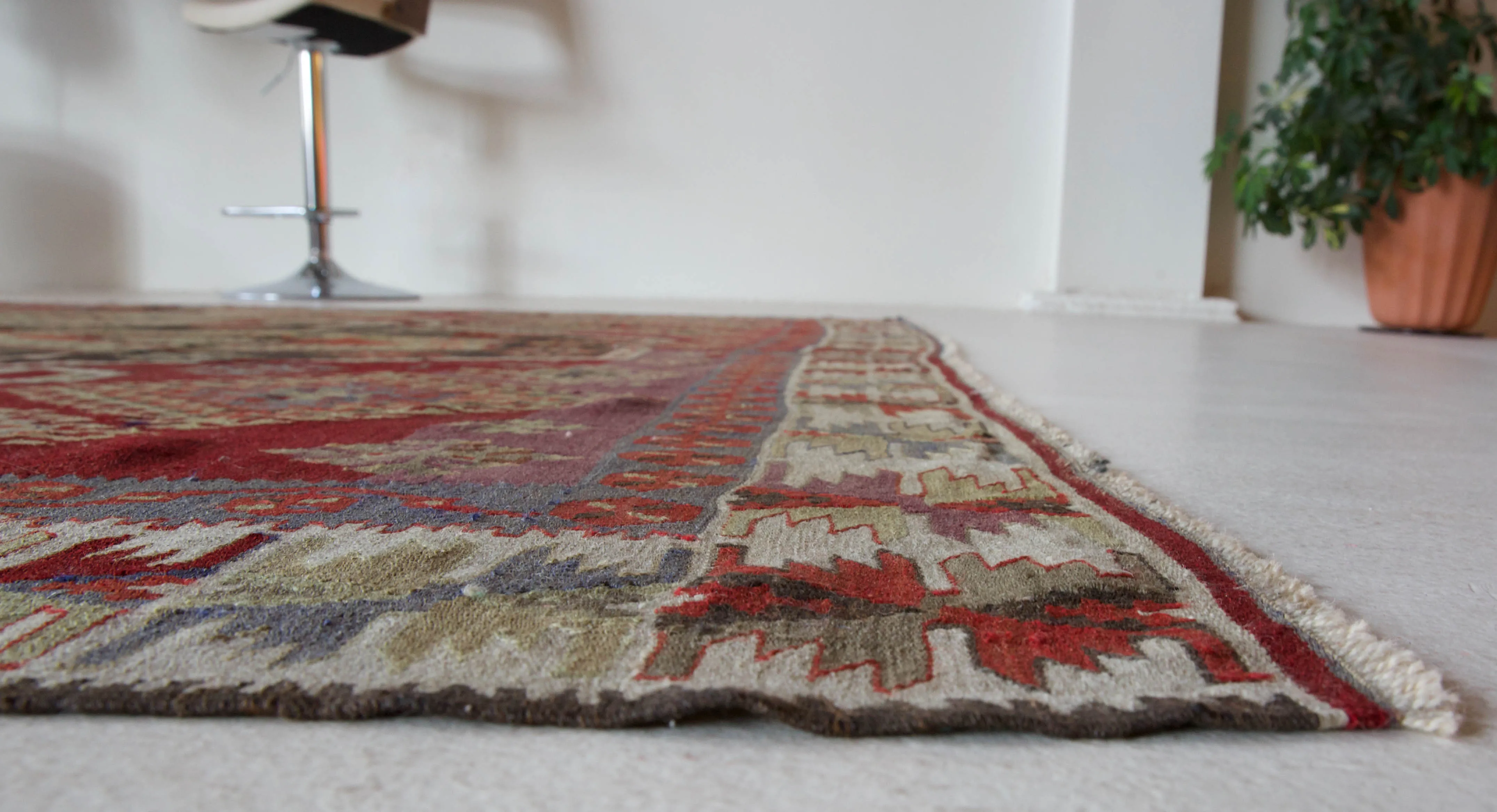 Semi-Antique Kayseri Sihli Kilim Rug 7'2"x16'