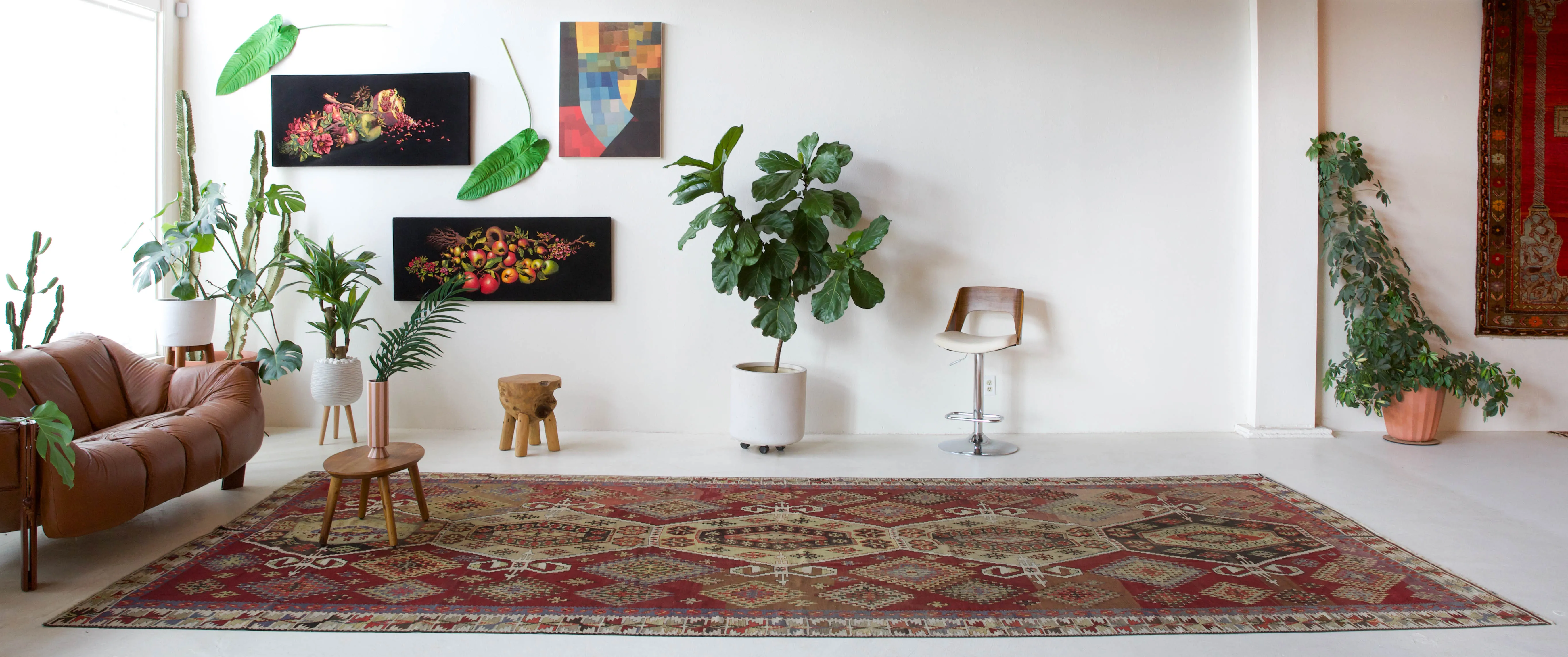 Semi-Antique Kayseri Sihli Kilim Rug 7'2"x16'