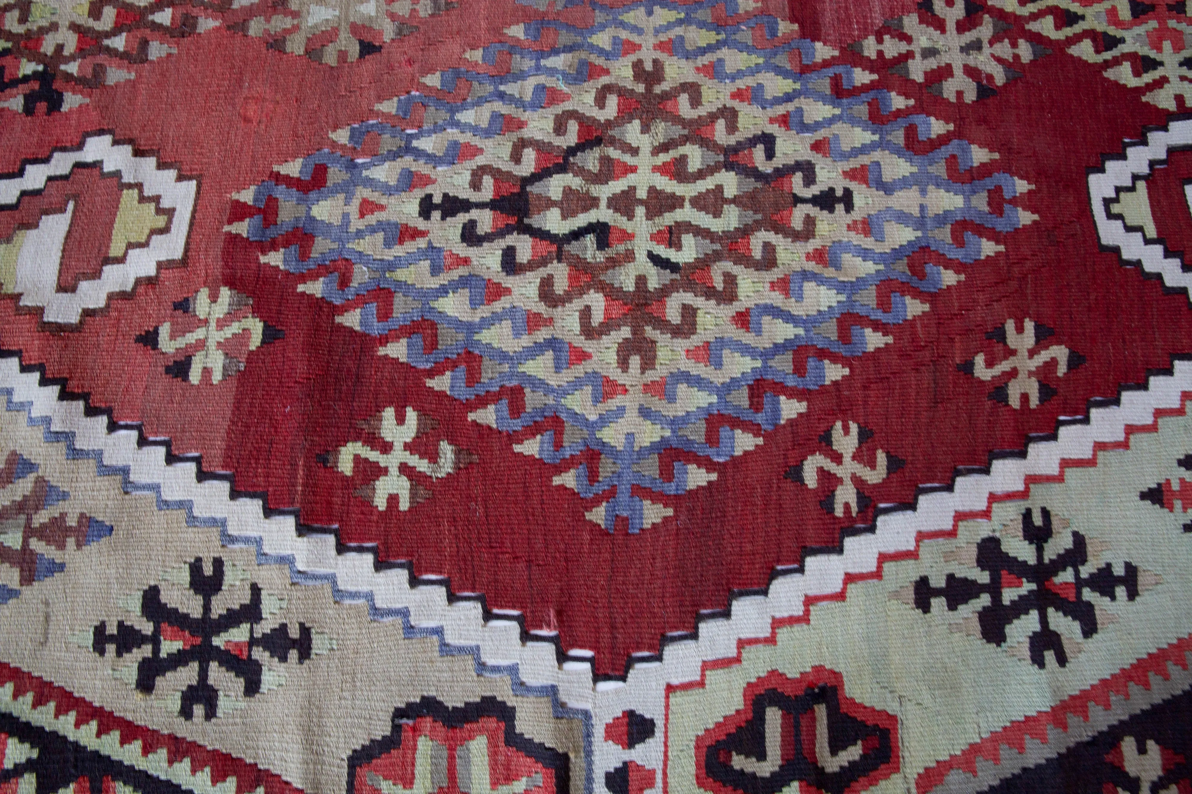 Semi-Antique Kayseri Sihli Kilim Rug 7'2"x16'