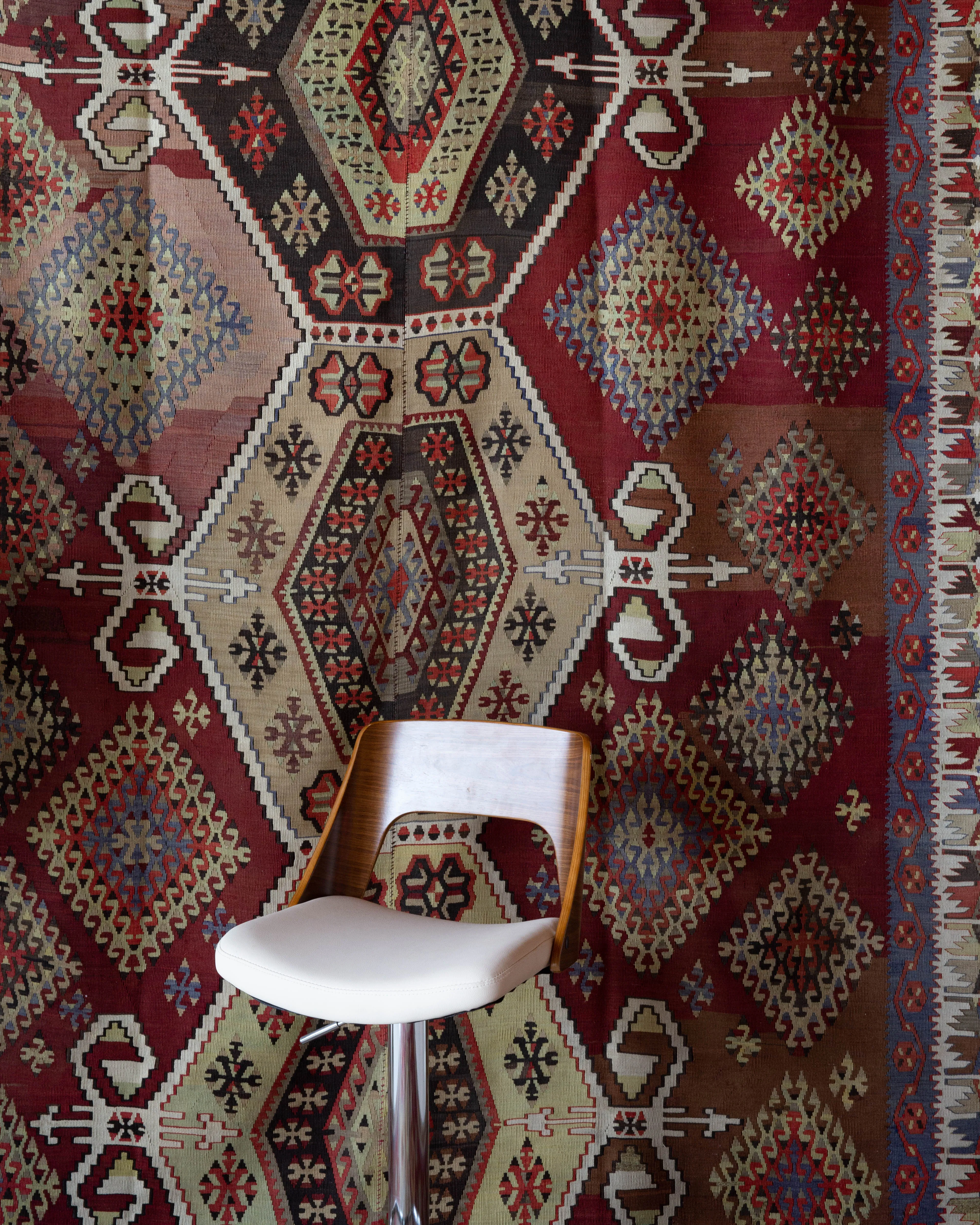 Semi-Antique Kayseri Sihli Kilim Rug 7'2"x16'