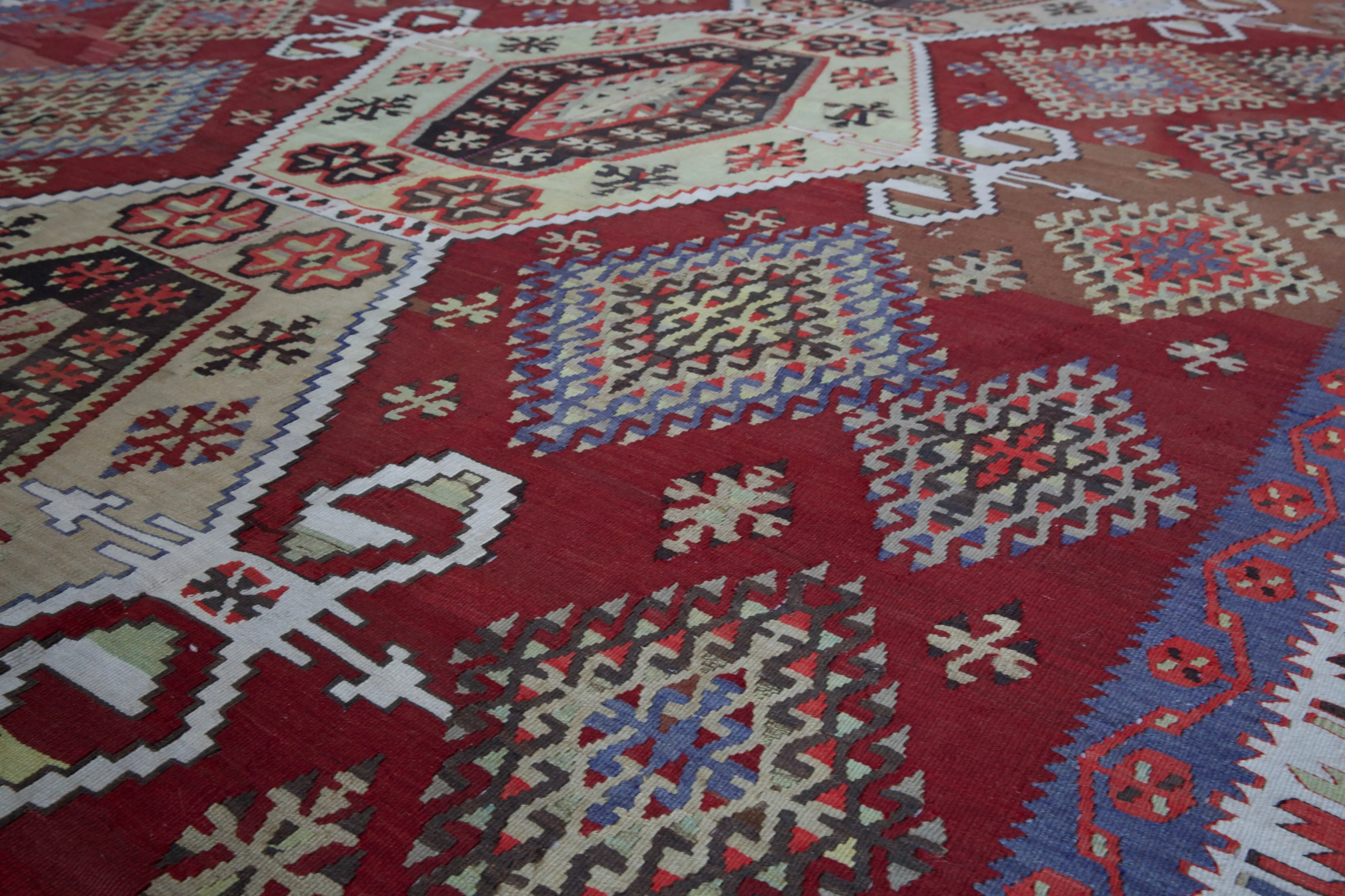 Semi-Antique Kayseri Sihli Kilim Rug 7'2"x16'