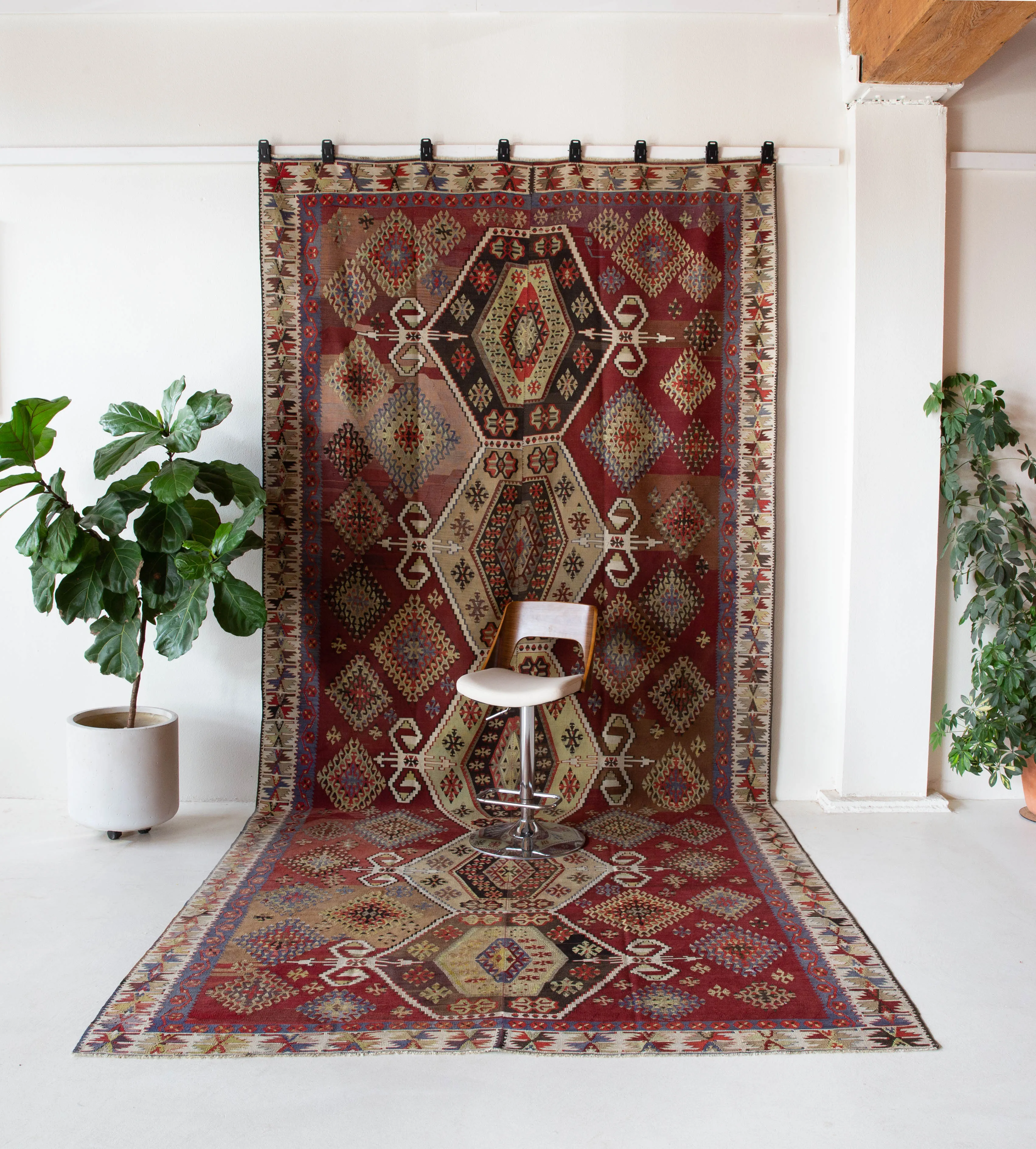 Semi-Antique Kayseri Sihli Kilim Rug 7'2"x16'