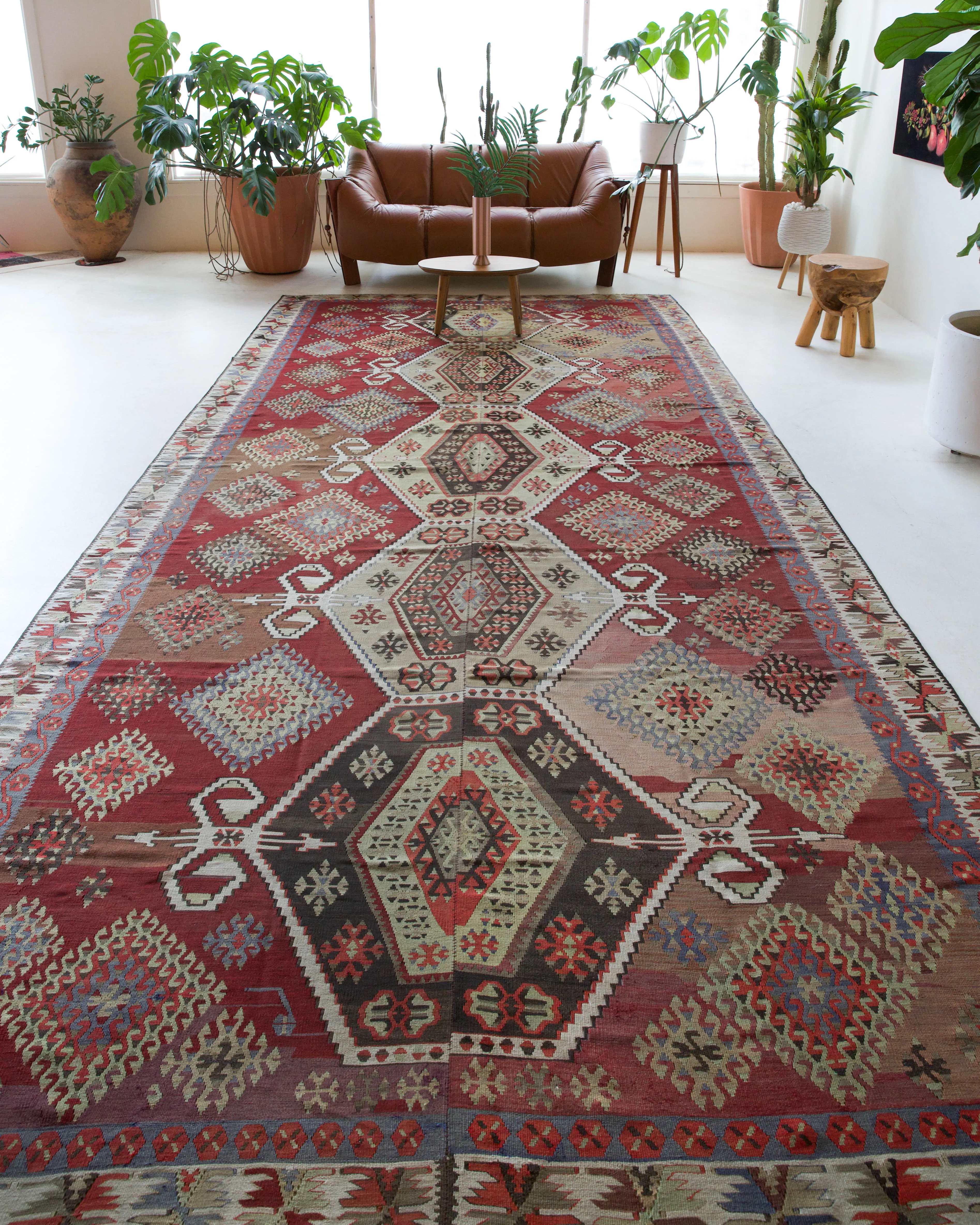 Semi-Antique Kayseri Sihli Kilim Rug 7'2"x16'