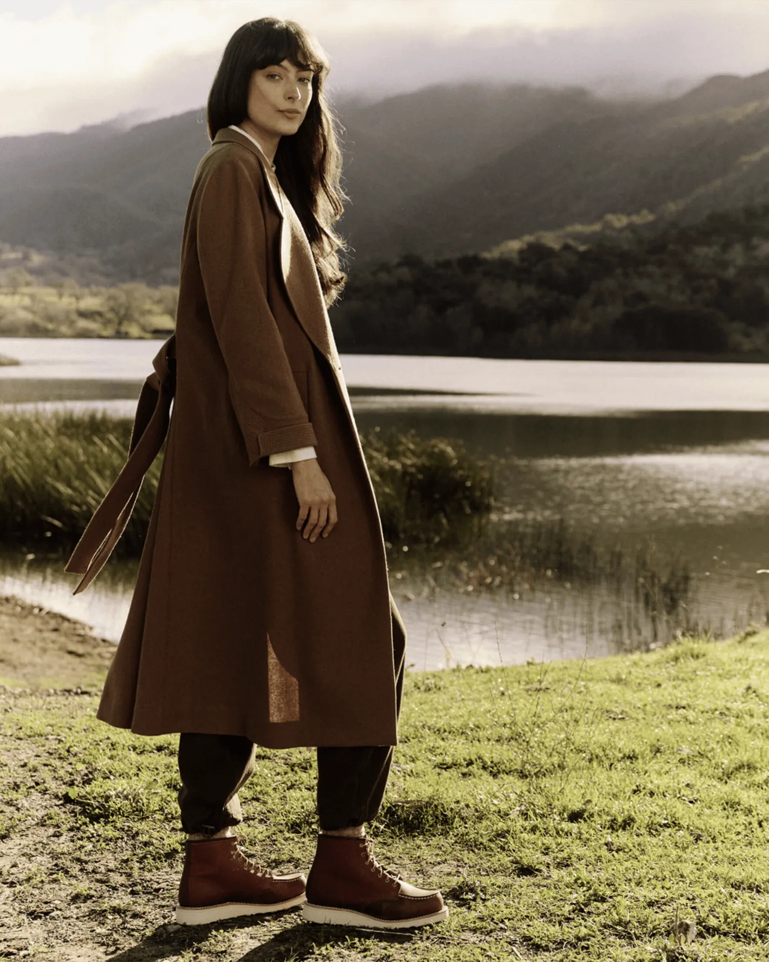 The Trapunto Trench Coat in Camel