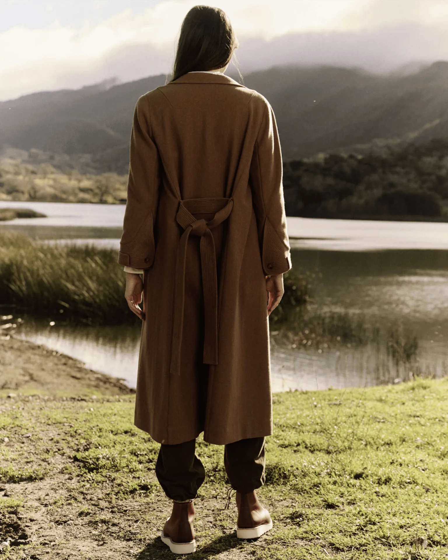 The Trapunto Trench Coat in Camel