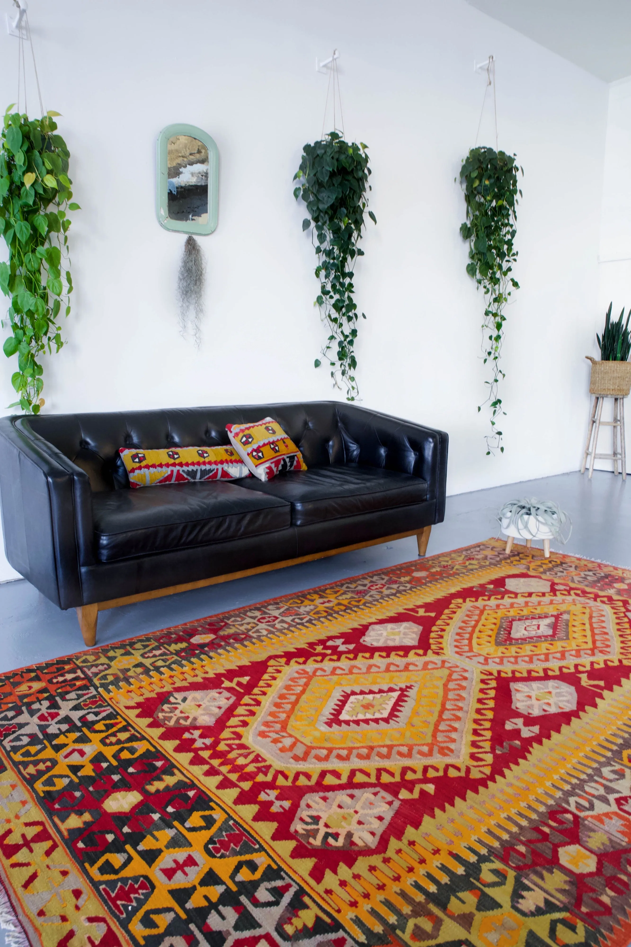Vintage Turkish Denizli Kilim Rug