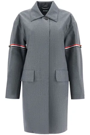 waterproof technical wool coat with rwb stripes FOC859O F0696 MED GREY