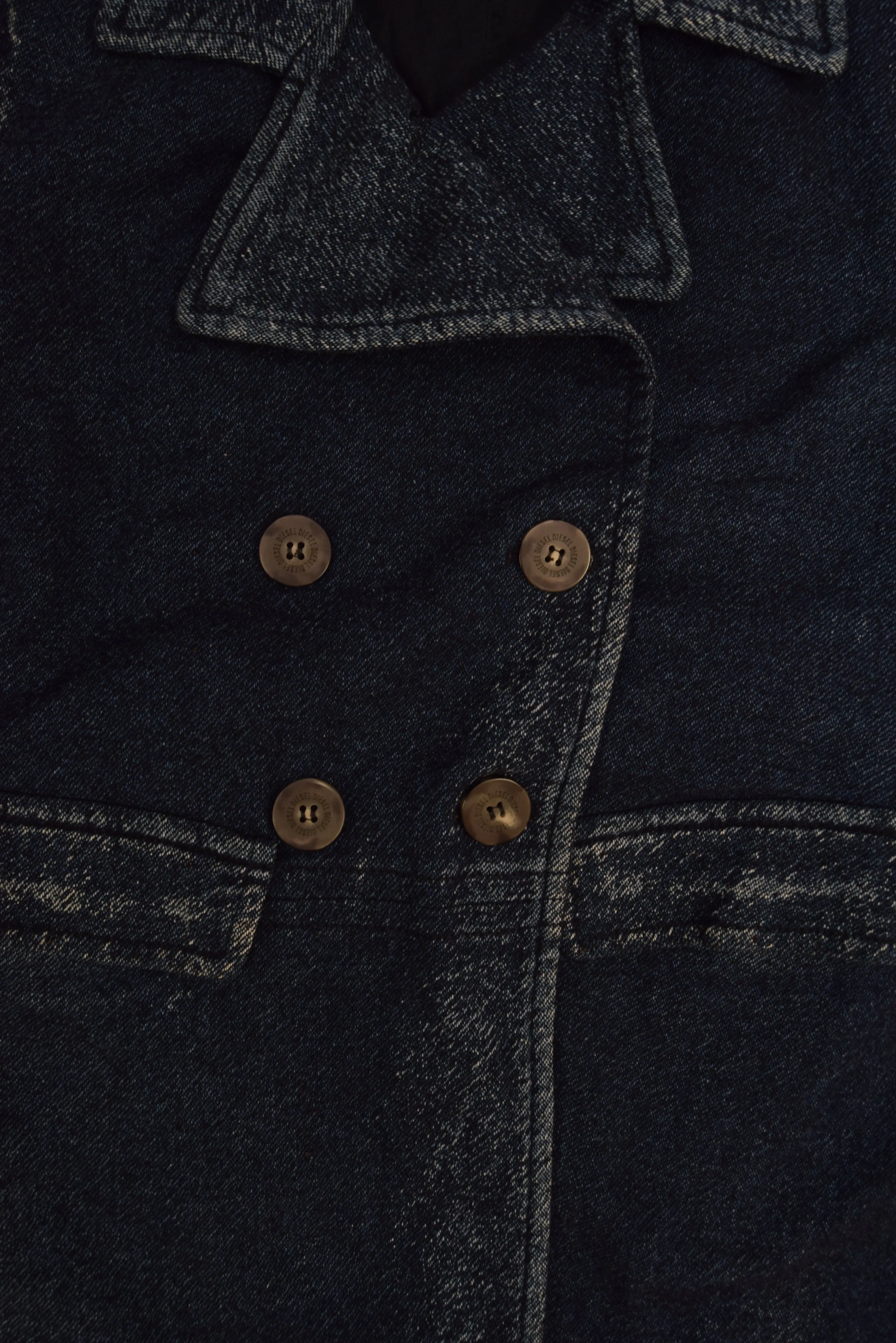 Y2K Diesel Denim Trench Coat Size XXS-XS Made in Italy