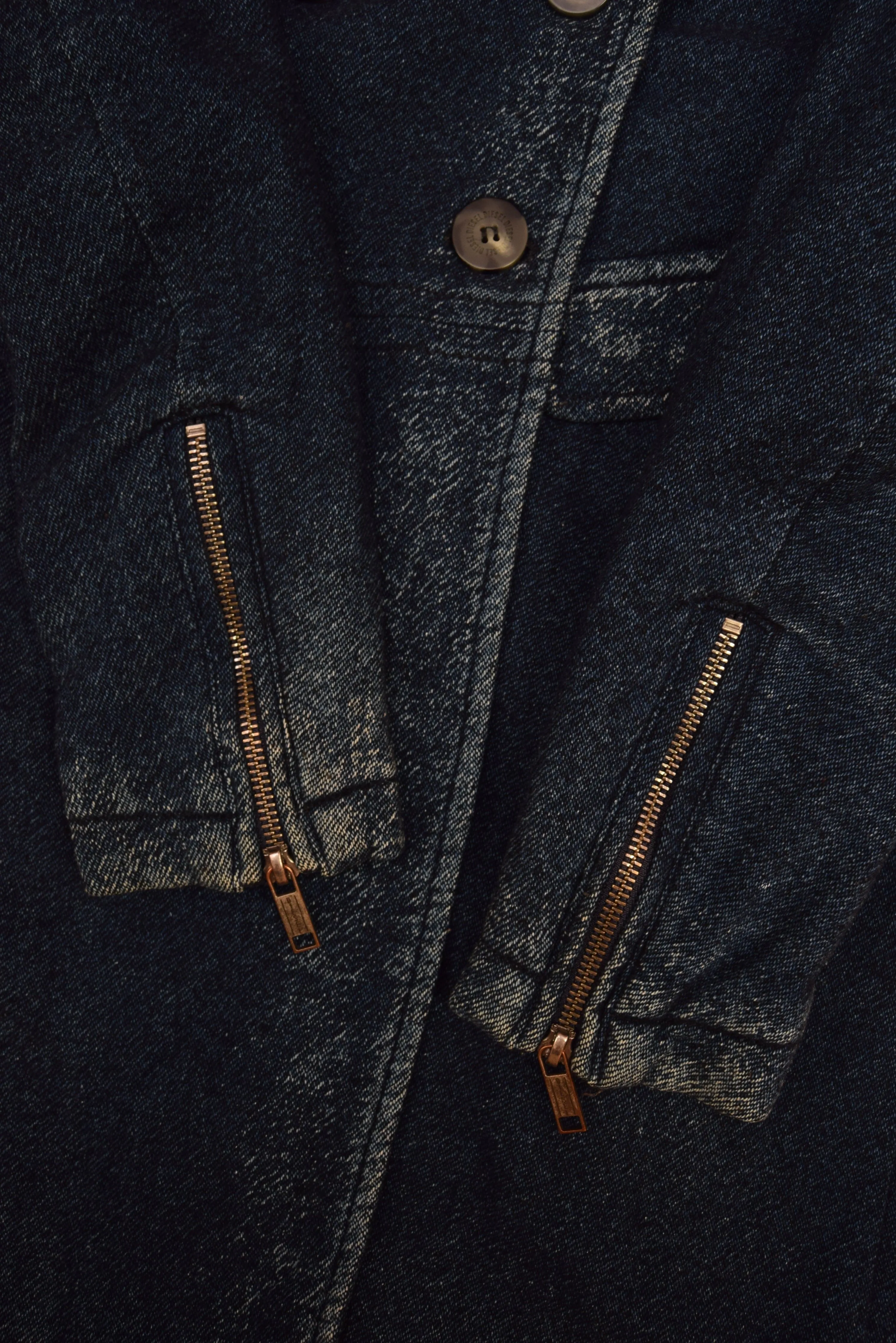 Y2K Diesel Denim Trench Coat Size XXS-XS Made in Italy