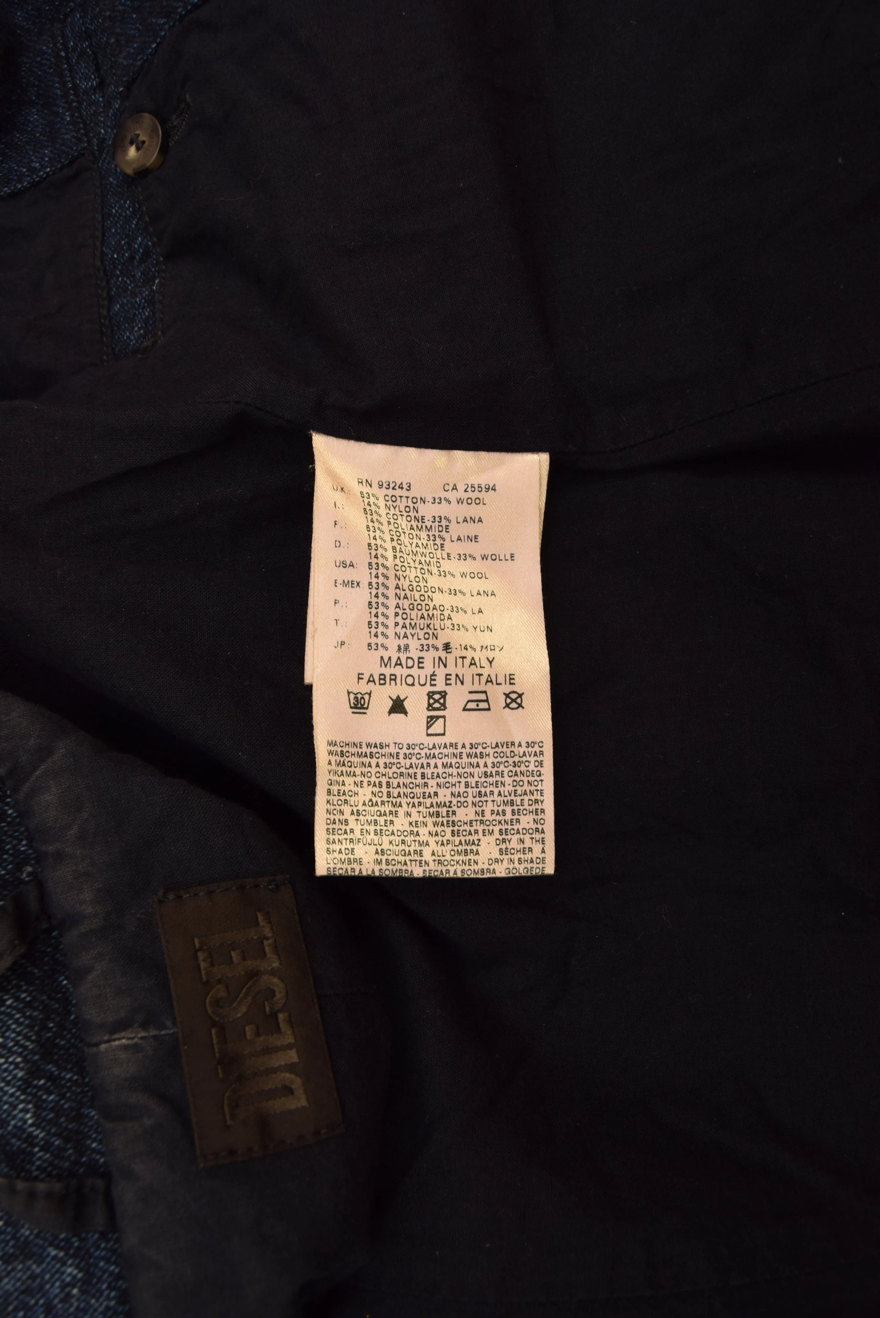 Y2K Diesel Denim Trench Coat Size XXS-XS Made in Italy